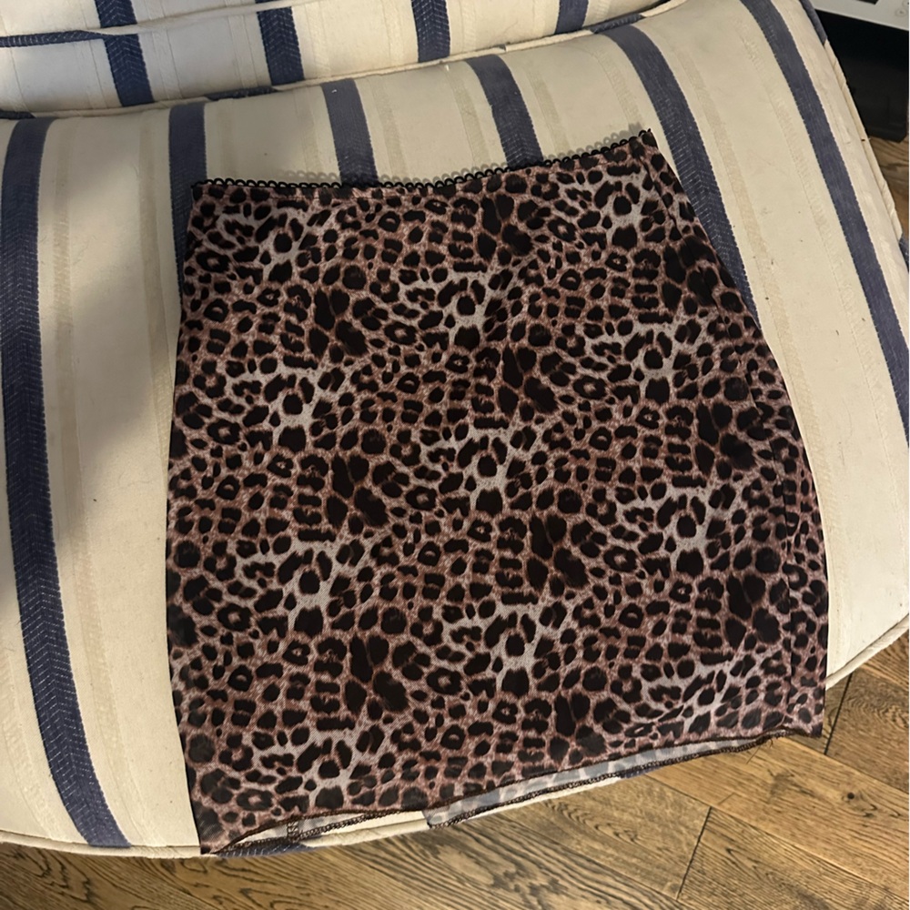 Leopard Print Mini Skirt
